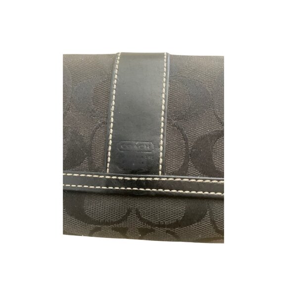 COACH Signature Tri-fold wallet in black, excellent condition - Picture 4 of 8